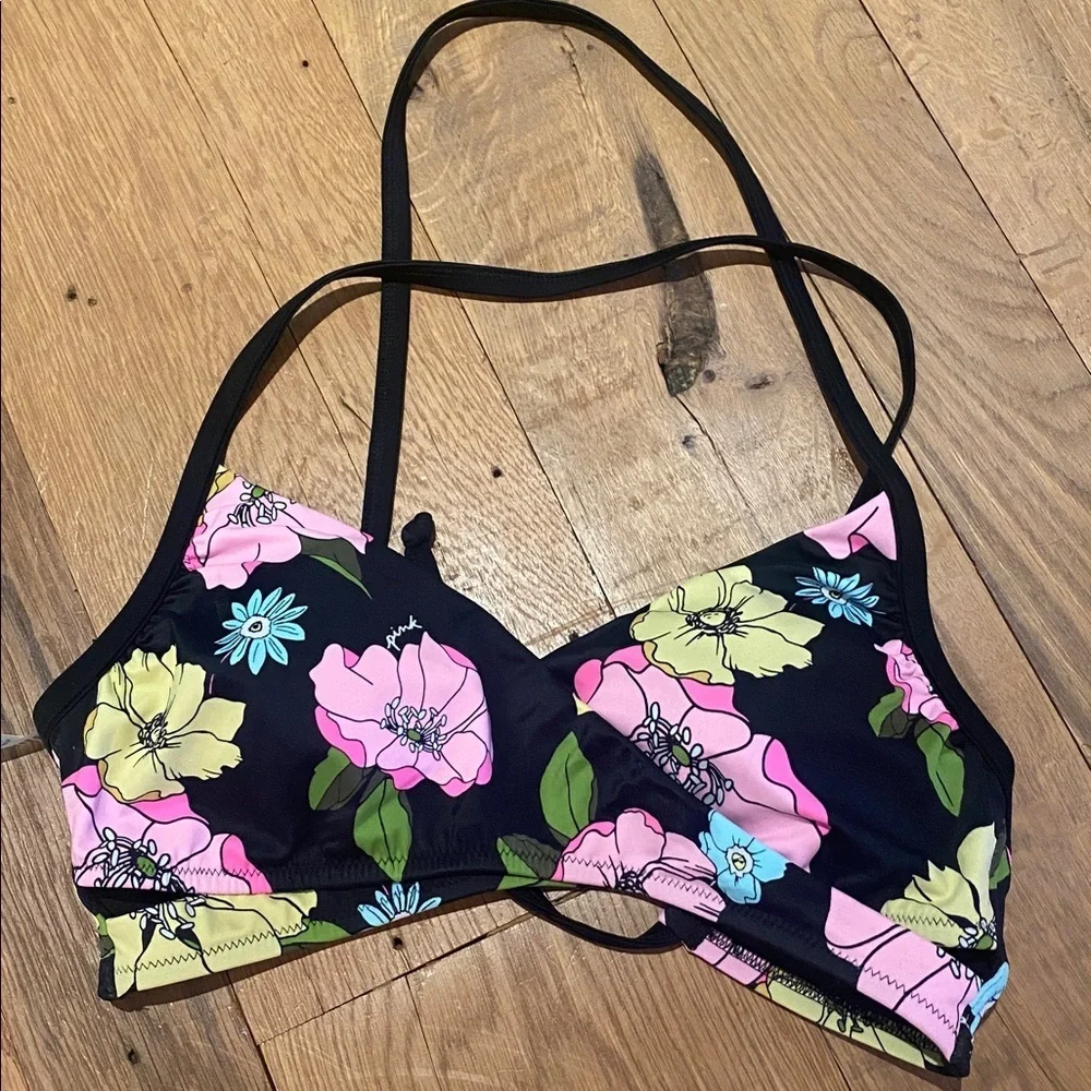 2pcs Swim Bikini Set Victoria's Secret Floral Retro Ultimate Gym Pinup PINK XL/L